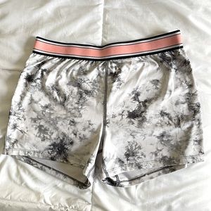 Forever 21 Tie-Dye Sports Shorts with Pink Waistband